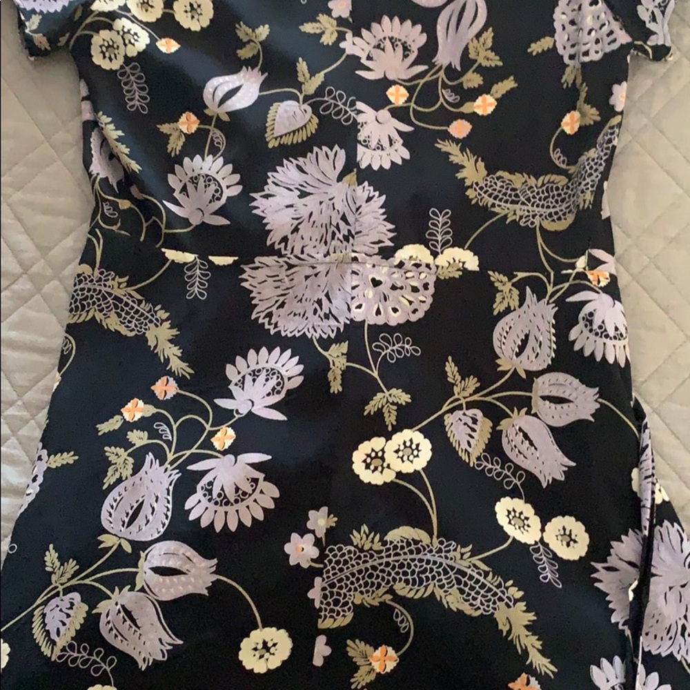 Reformation Black and Purple Floral Wrap Dress sz XS - Picture 10 of 12